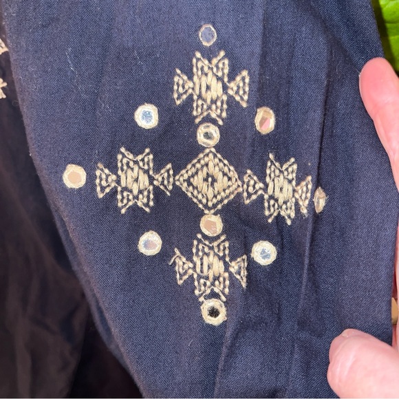 Ralph Lauren Denim & Supply Women’s Western Navy Blue 100% Cotton VTG Blouse XL - Picture 10 of 16